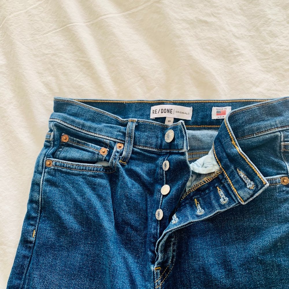 RE/DONE Ultra Stretch High Rise Ankle Crop Skinny Jeans